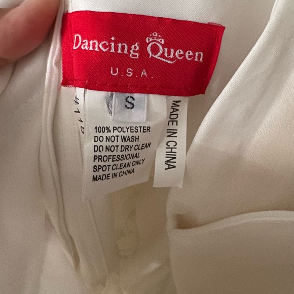 Sweet 16/ Quinceañera/ Wedding Dancing Queen Embellished Ivory Formal Ball Gown - Picture 10 of 10